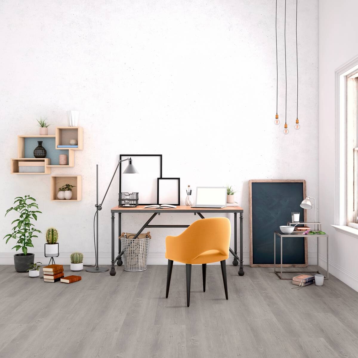 Click-Vinylboden Eiche hellgrau ca. 2,23 m² im Paket  B/L: ca. 22,8x121,92 cm pro Paket