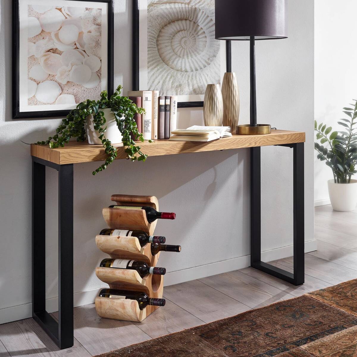 Konsolentisch natur schwarz pulverbeschichtet MDF Eisen B/H/T: ca. 120x75,5x39 cm