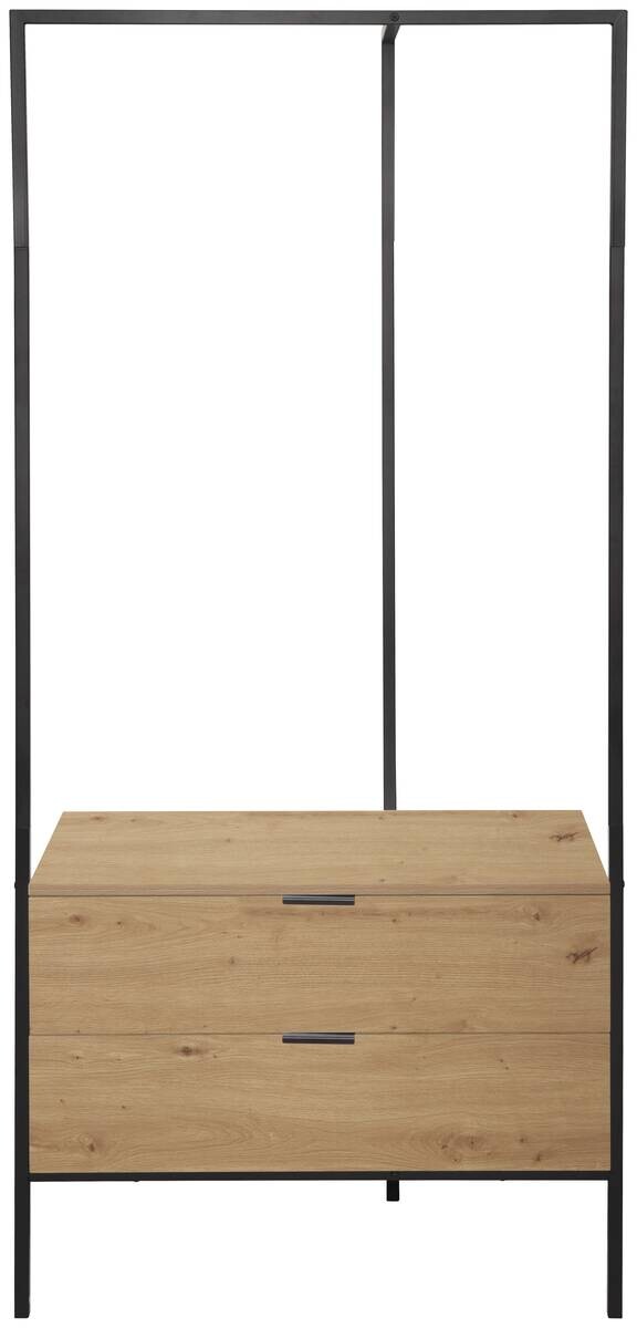 Garderobe Jody Eiche Artisan Nachbildung schwarz B/H/T: ca. 85x190x47 cm Garderobe Jody Eiche Artisan Nachbildung schwarz B/H/T: ca. 85x190x47 cm