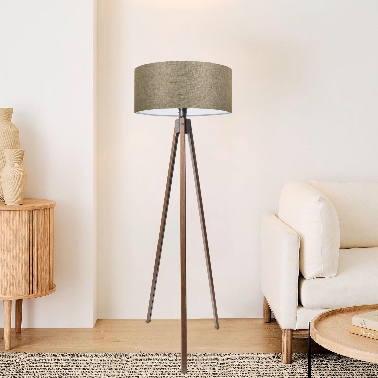 Opviq Stehleuchte sand Stoff B/H/T/L/D: ca. 38x200x38x38x38 cm E27 1 Brennstellen