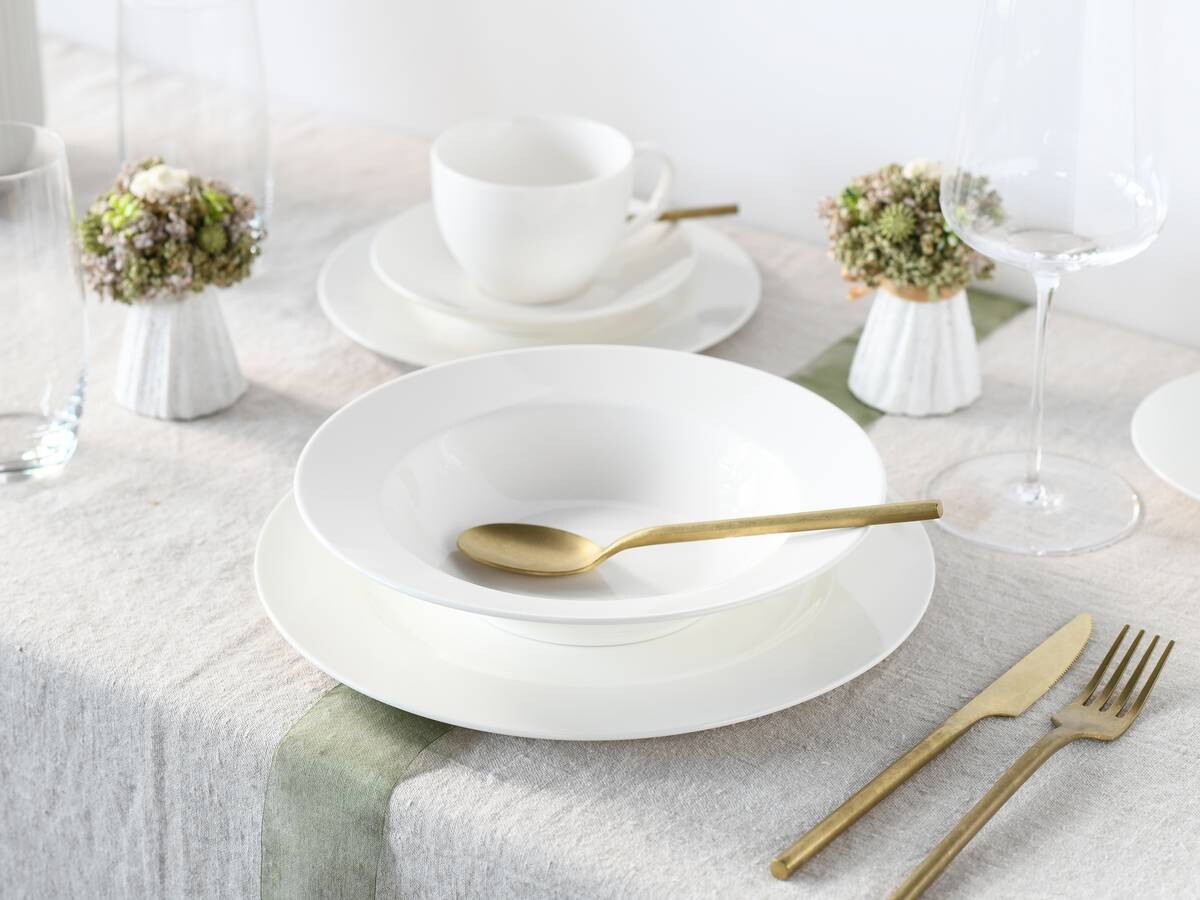 CreaTable Kombiservice Fleur Royal cremeweiß Porzellan 30 tlg.