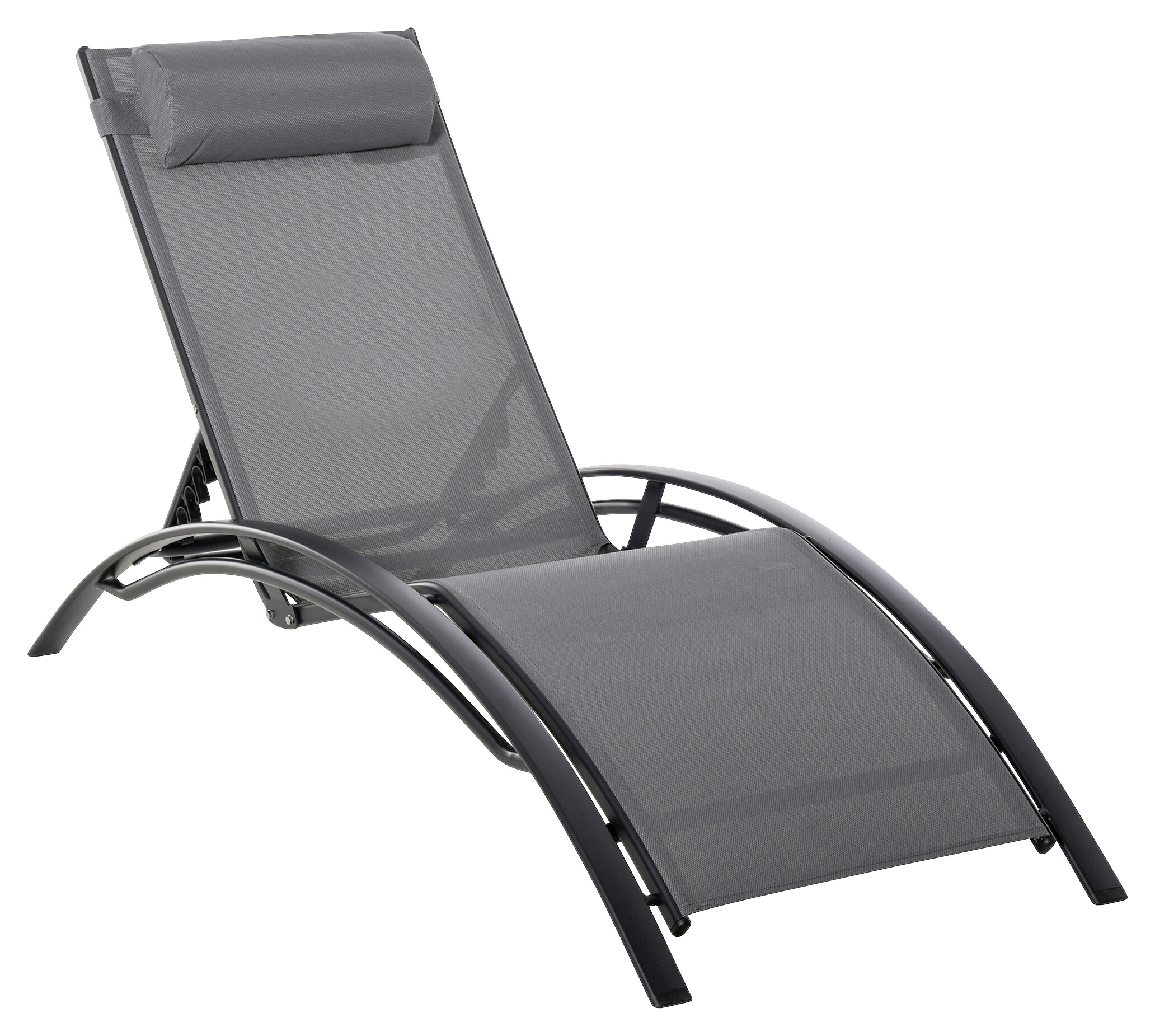 Outsunny Gartenliege grau Aluminium B/H/L: ca. 64x82x171 cm
