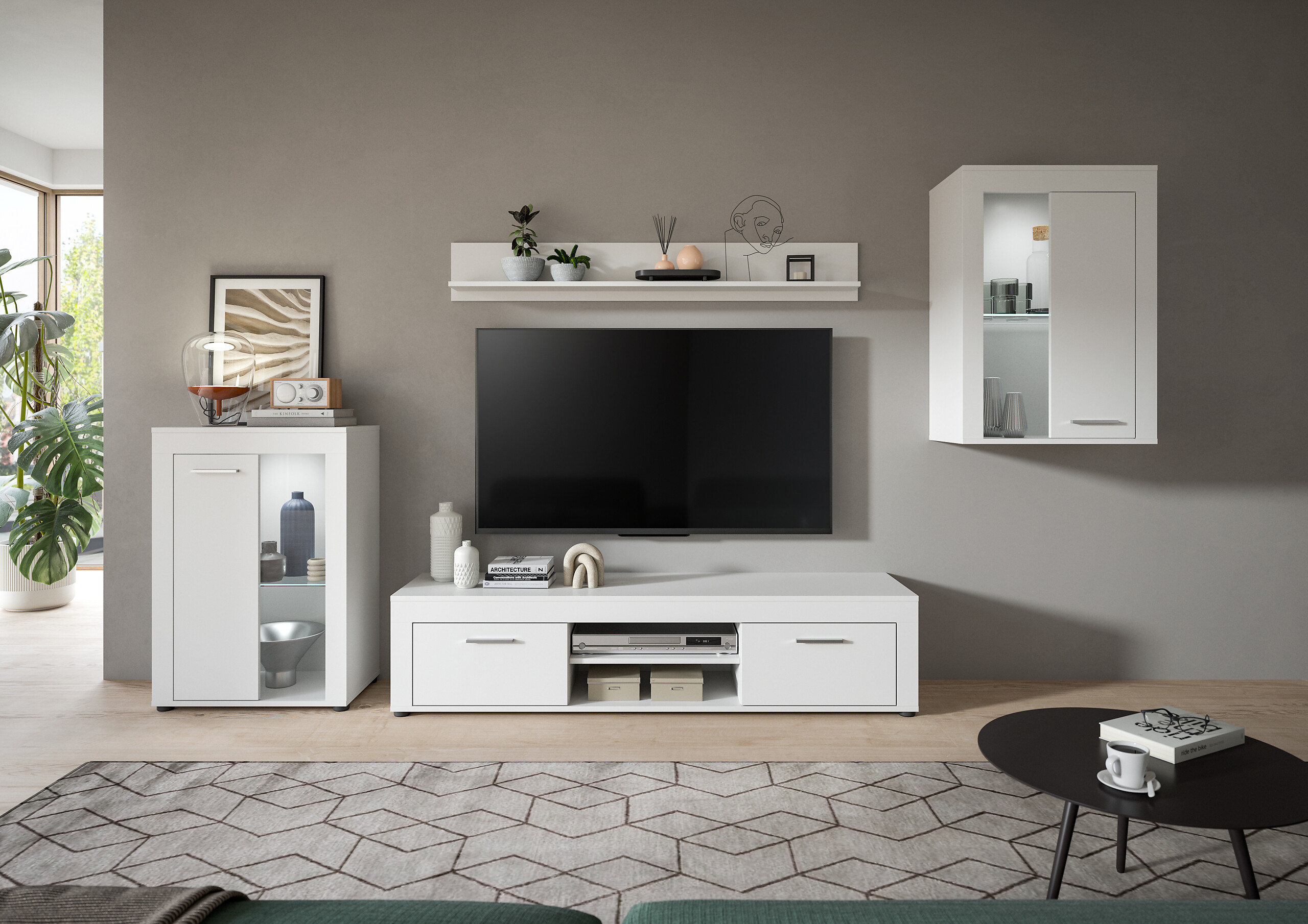 Wohnwand Jam weiß B/H/T: ca. 169x310x35 cm Wohnwand Jam weiß B/H/T: ca. 169x310x35 cm