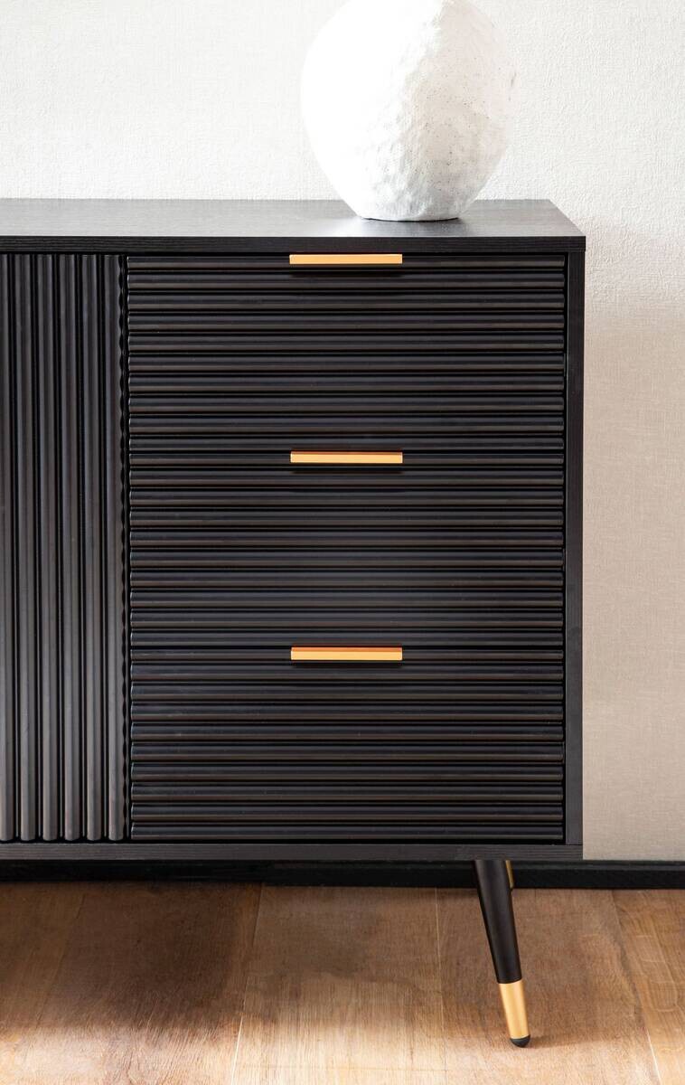 Sideboard schwarz B/H/T: ca. 120x80x40 cm
