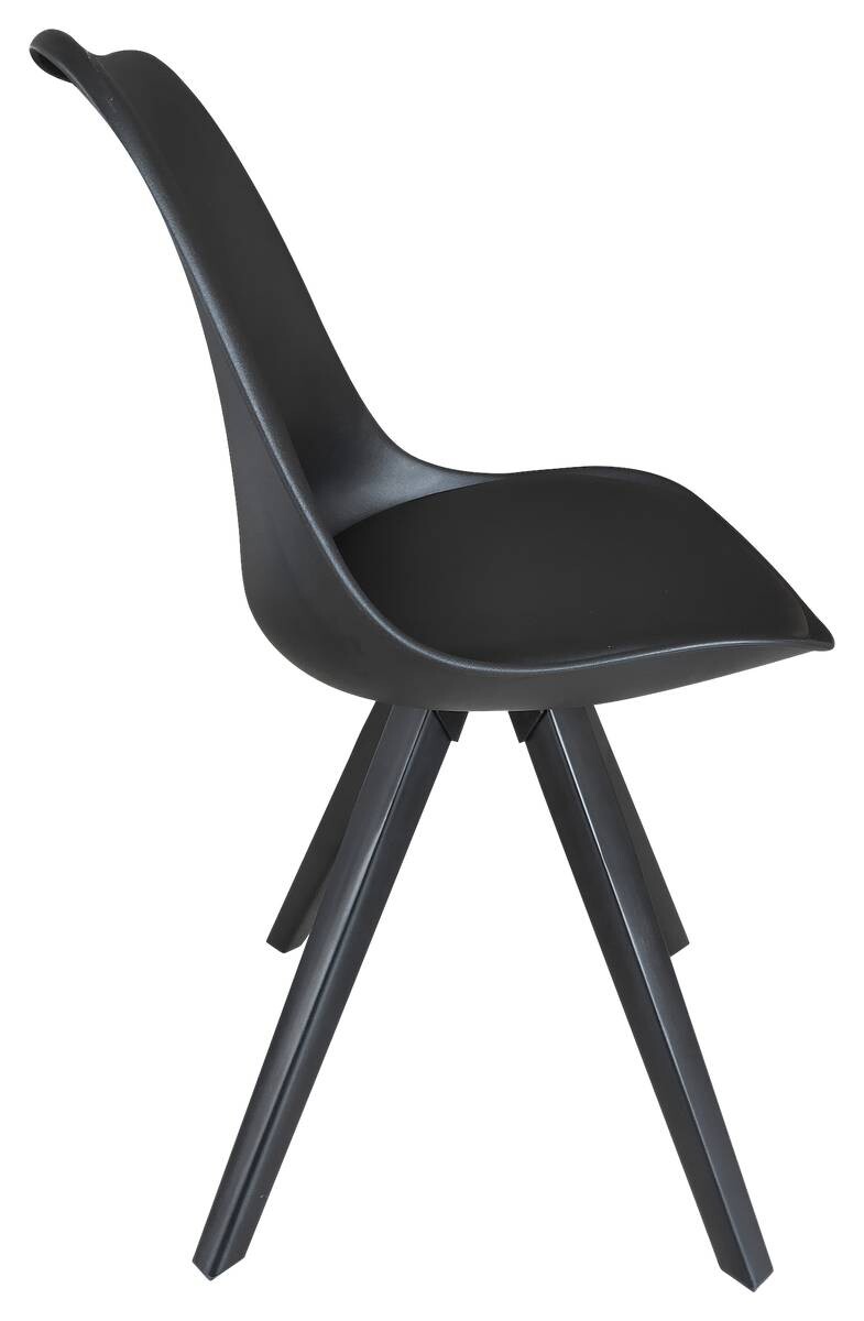 Stuhl KIRA 2er-Set schwarz schwarz schwarz Kunststoff Kunstleder Metall B/H/T: ca. 48x86x55,5 cm