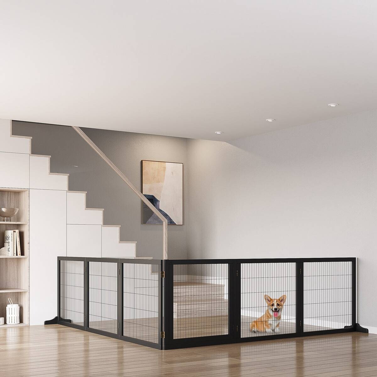 PawHut Schutzgitter schwarz Polypropylen B/H/L: ca. 36x432x70 cm