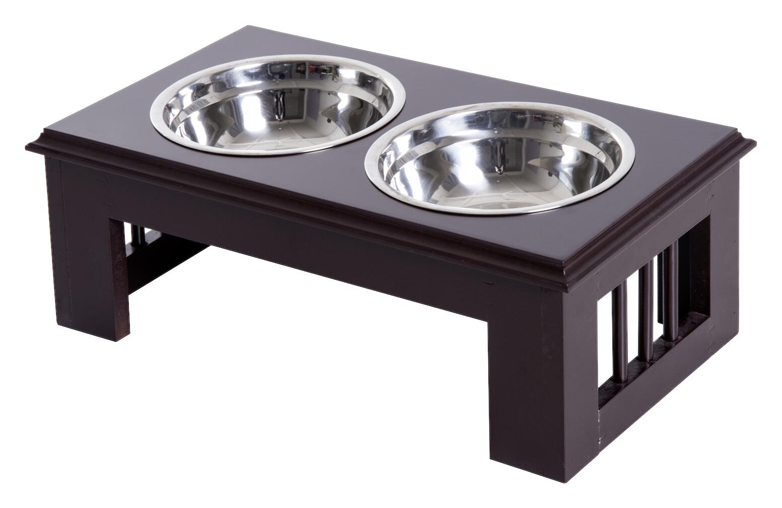 PawHut Futternapferhöhung dunkelbraun MDF B/H/T: ca. 44x15x24 cm