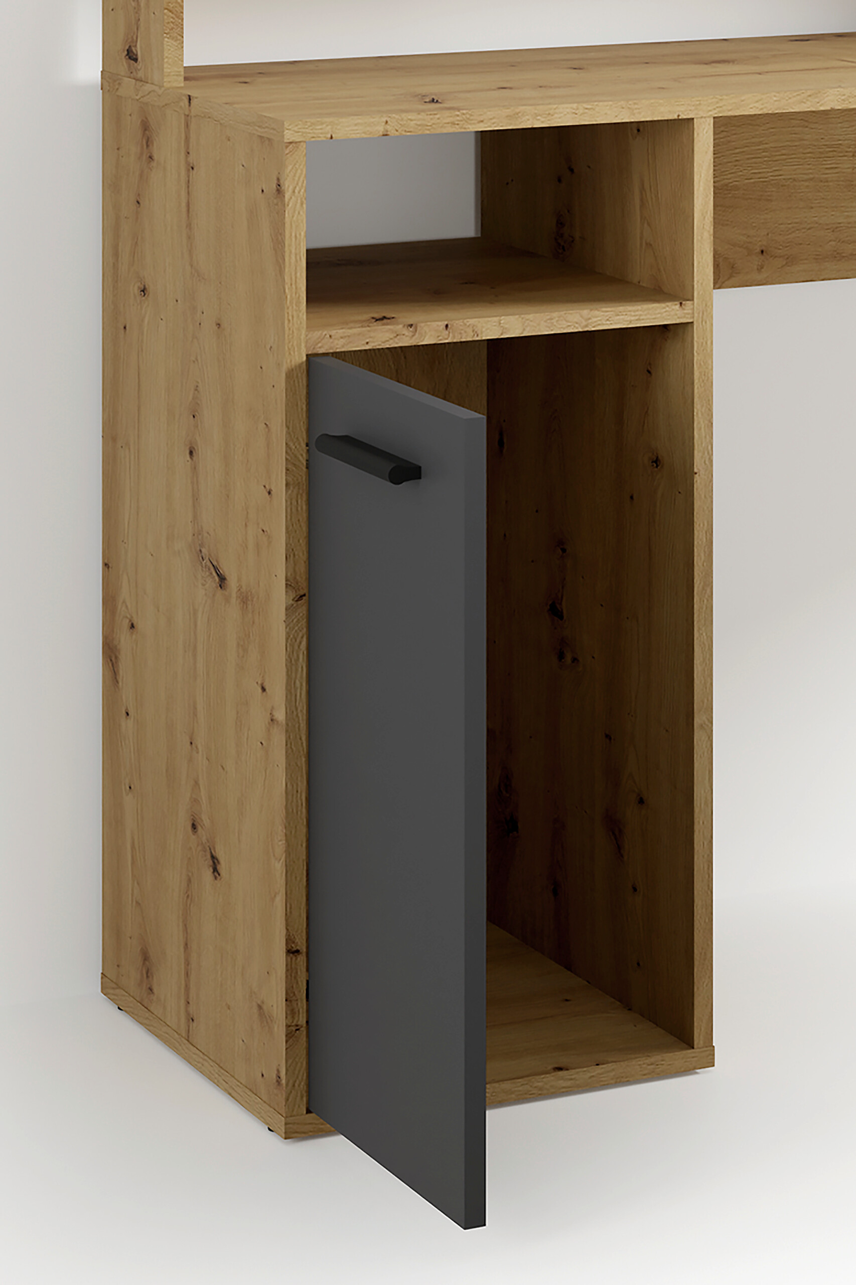 Eckschreibtisch FOX Eiche anthrazit B/H/T: ca. 139x90,8x139 cm