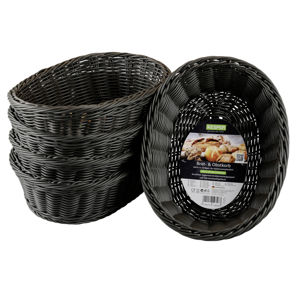 Kesper Brot und Obstkorb braun Kunststoff B/H/L: ca. 23x29,5x22 cm