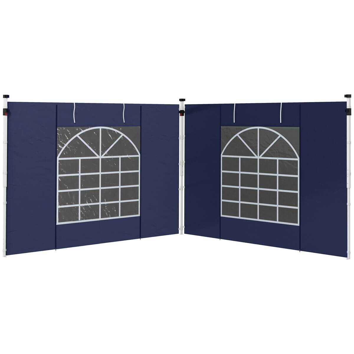 Outsunny Pavillon-Seitenwände blau Polyester H/L: ca. 195x295 cm