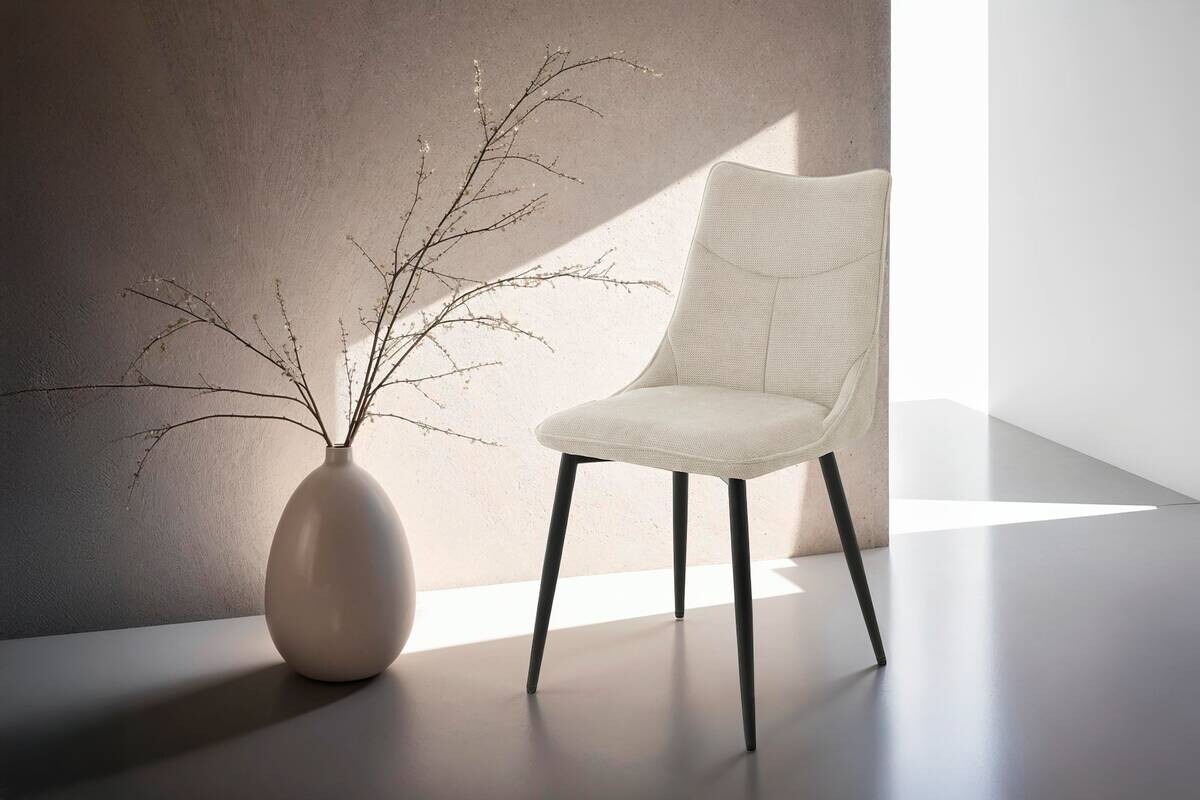 Stuhl CARLO 2er-Set. taupe Webstoff B/H/T: ca. 59x88x47 cm