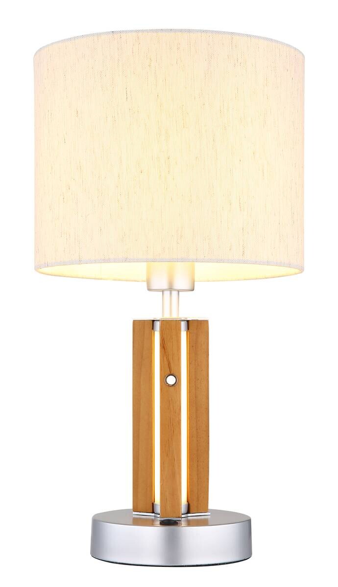 GLOBO Tischleuchte TAUGUS 51730246 natur Opal braun Metall Textil H/D: ca. 45x25 cm E27 2 Brennstellen