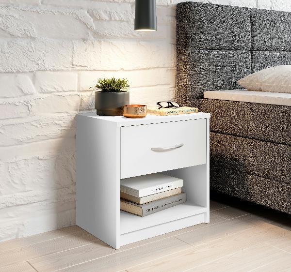 Nachtkonsole Pepe weiß B/H/T: ca. 39x41x28 cm