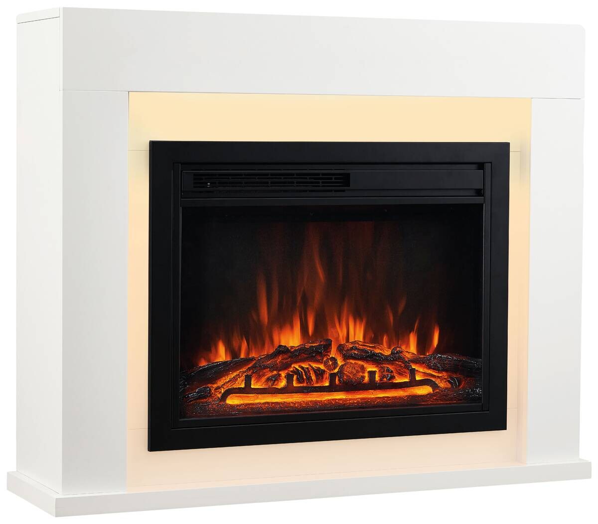 KAMINIO Elektrischer-Kamin MATTI weiß MDF Metall Glas B/H/T: ca. 95x77x26 cm ca. 2000 W