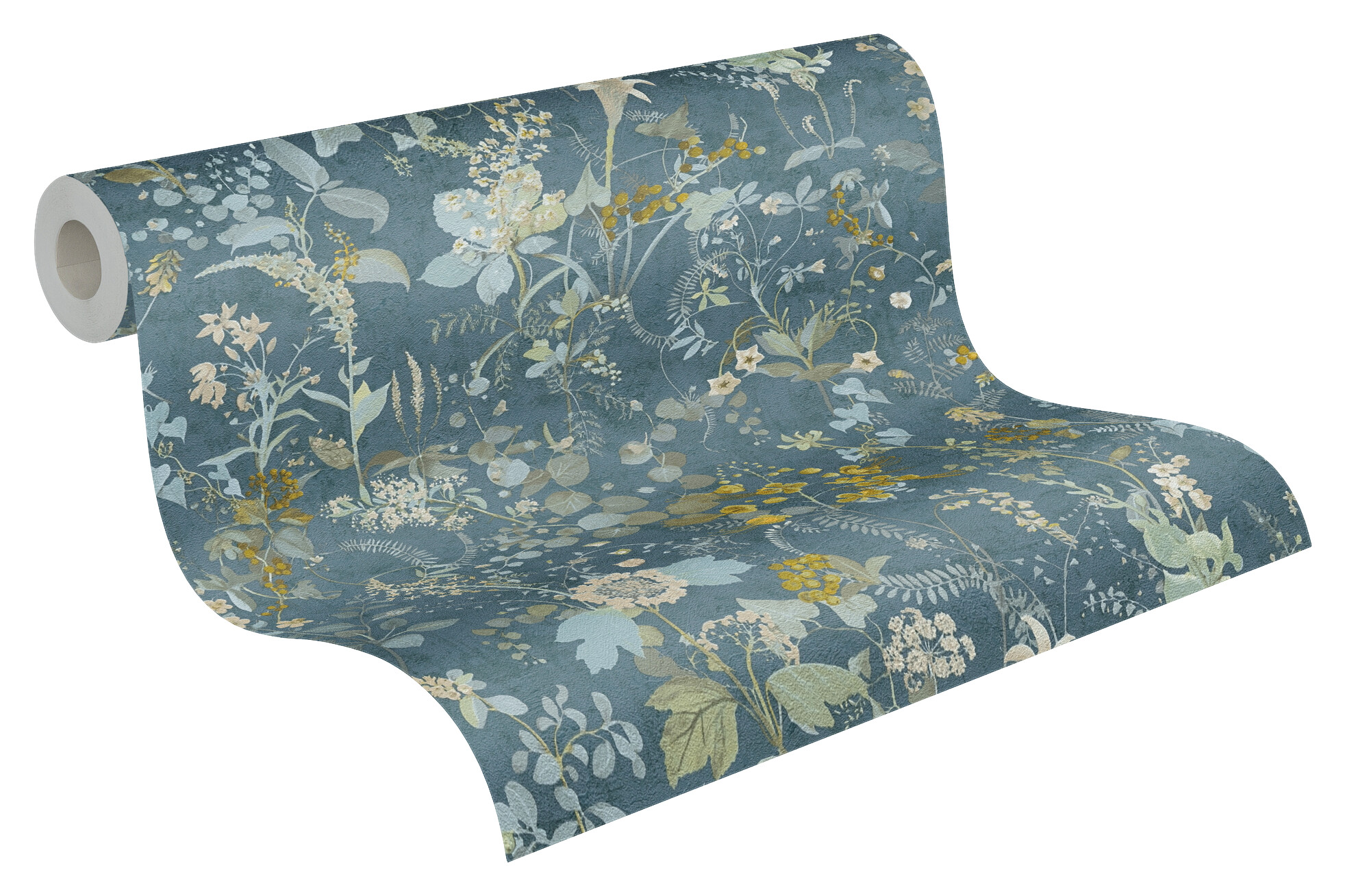 A.S.Creation Vliestapete blau petrol gelb B/H/D: ca. 53x1005x8,2 cm