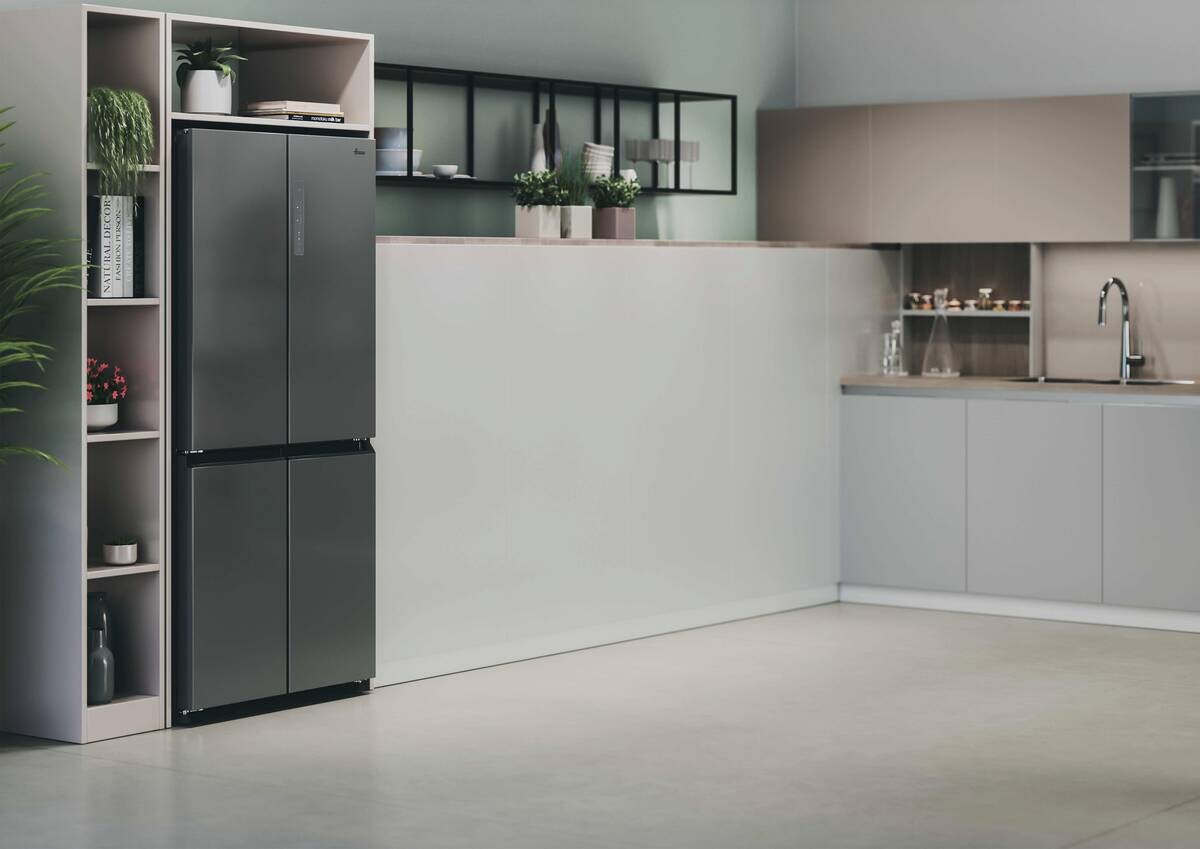 Hoover Multi-Door Kühl-/Gefrierkombination HHCR3818ENPL Edelstahloptik B/H/T: ca. 83,3x181,5x65 cm