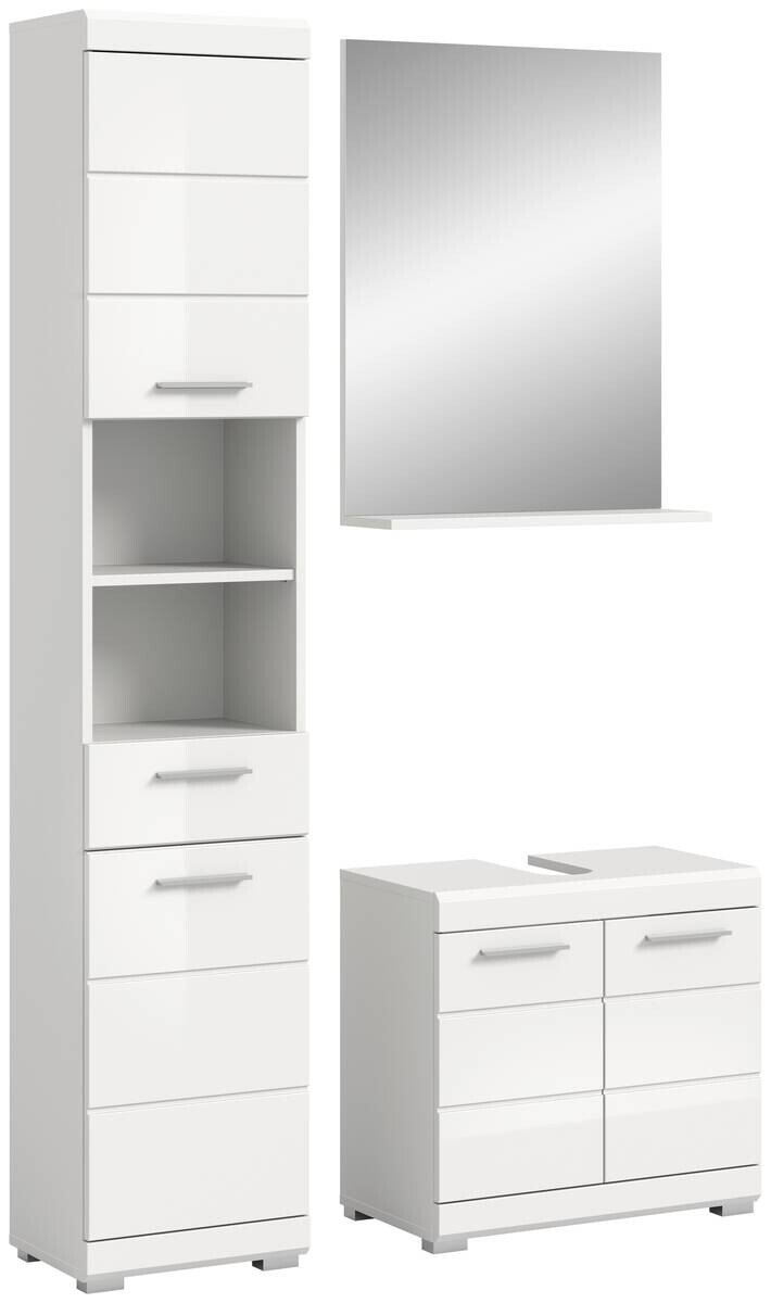 Badezimmer-Set Scout weiß weiß Hochglanz B/H/T: ca. 112x191x34 cm