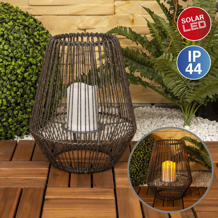 LED-Solarleuchte NV5284114 braun Kunststoff B/H/T: ca. 26x31x26 cm