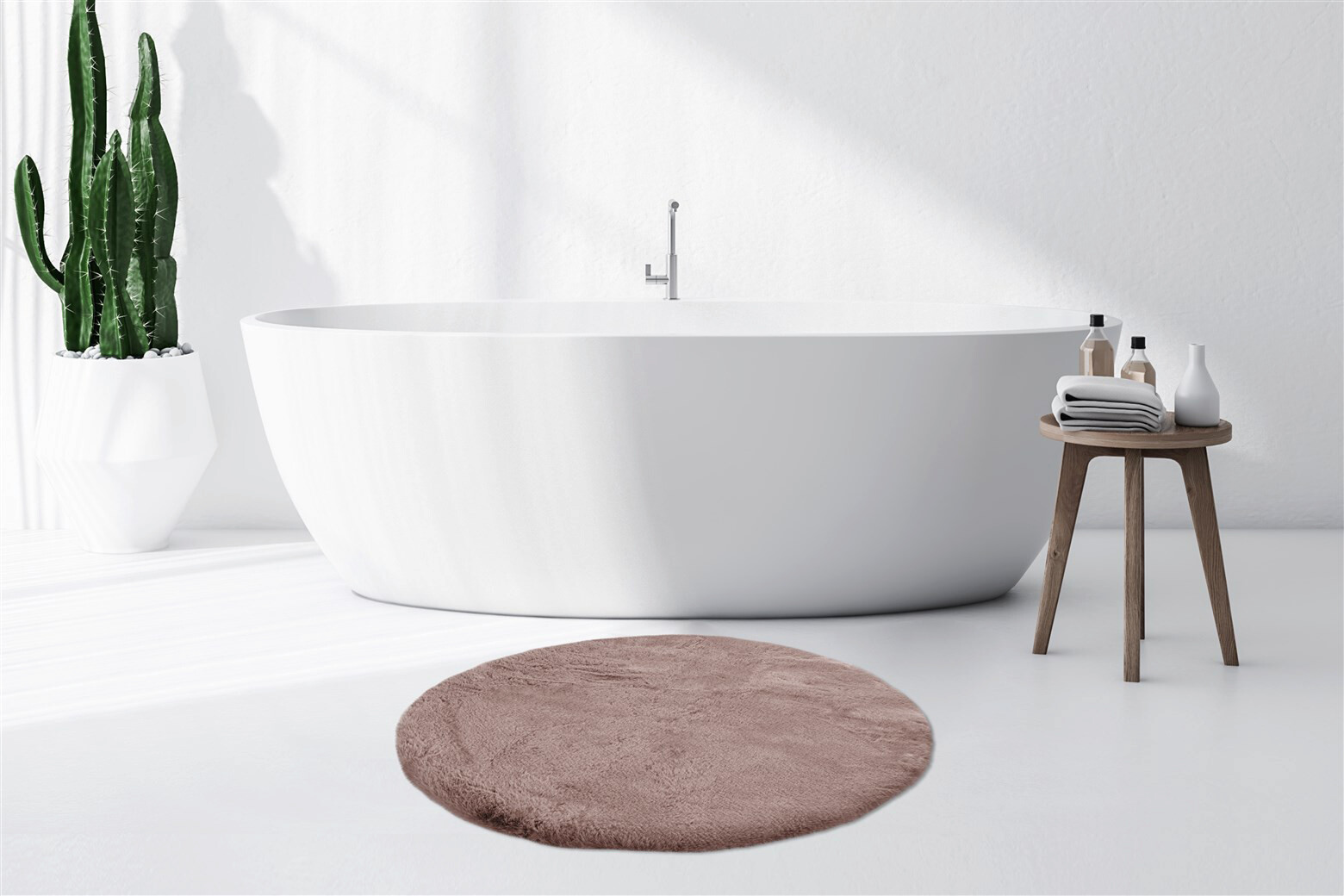 Kayoom Hochflorteppich Badematte Rabbit 525 rosa B/H/L: ca. 100x3,5x100 cm