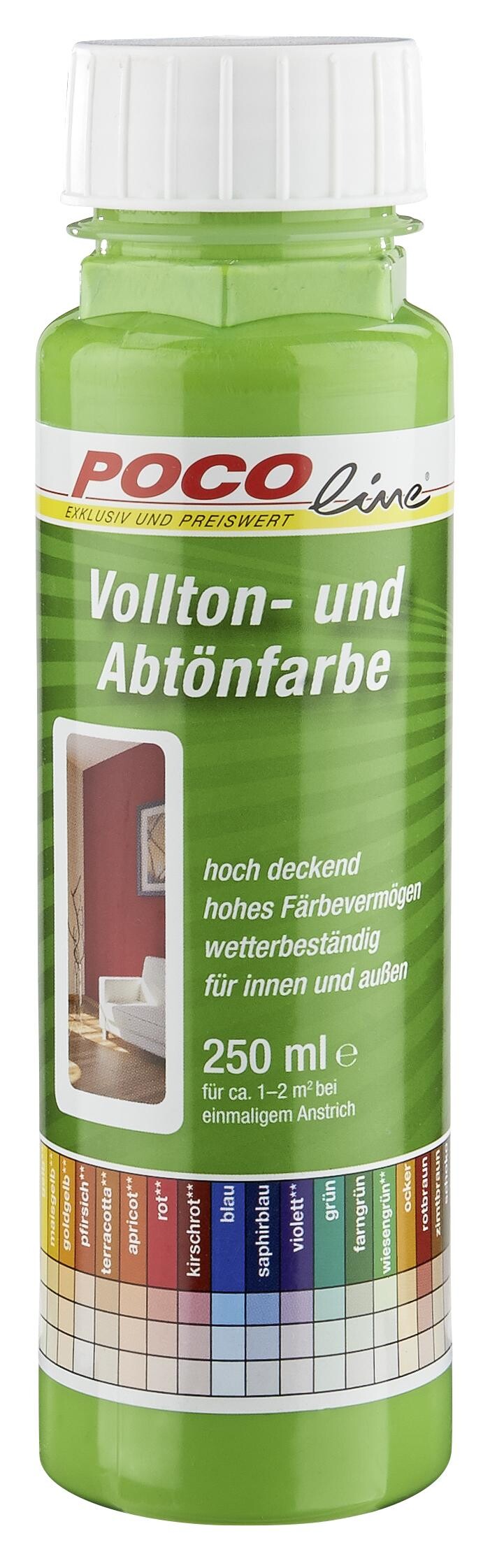 POCOline Vollton- und Abtönfarbe wiesengrün ca. 0,25 l