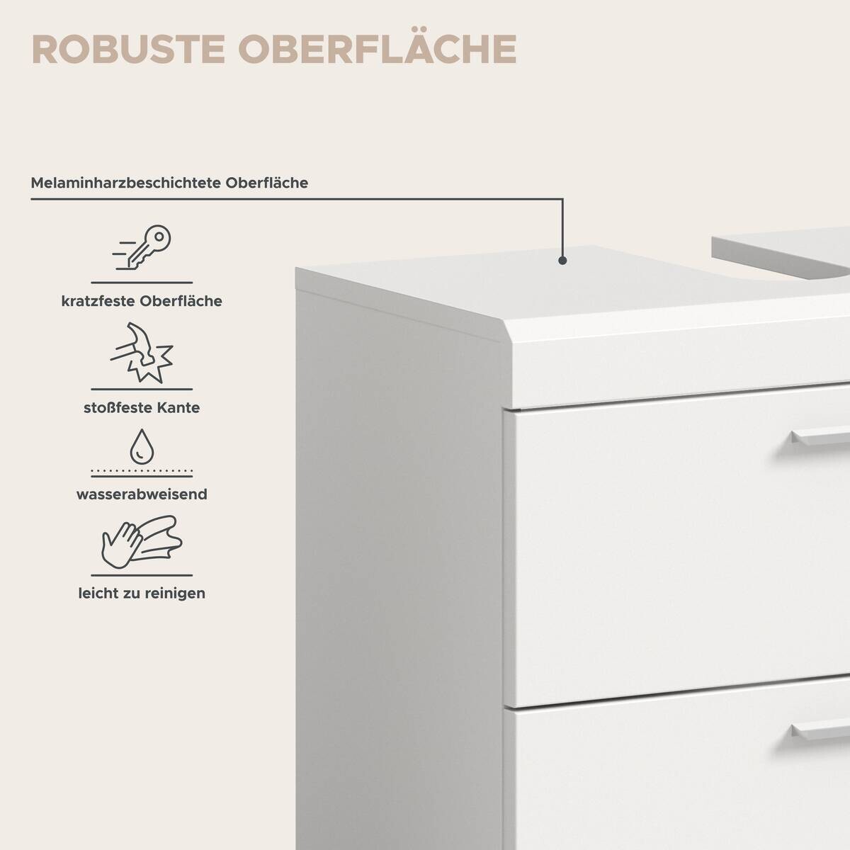 Badezimmer-Set Scout weiß weiß Hochglanz B/H/T: ca. 112x191x37 cm