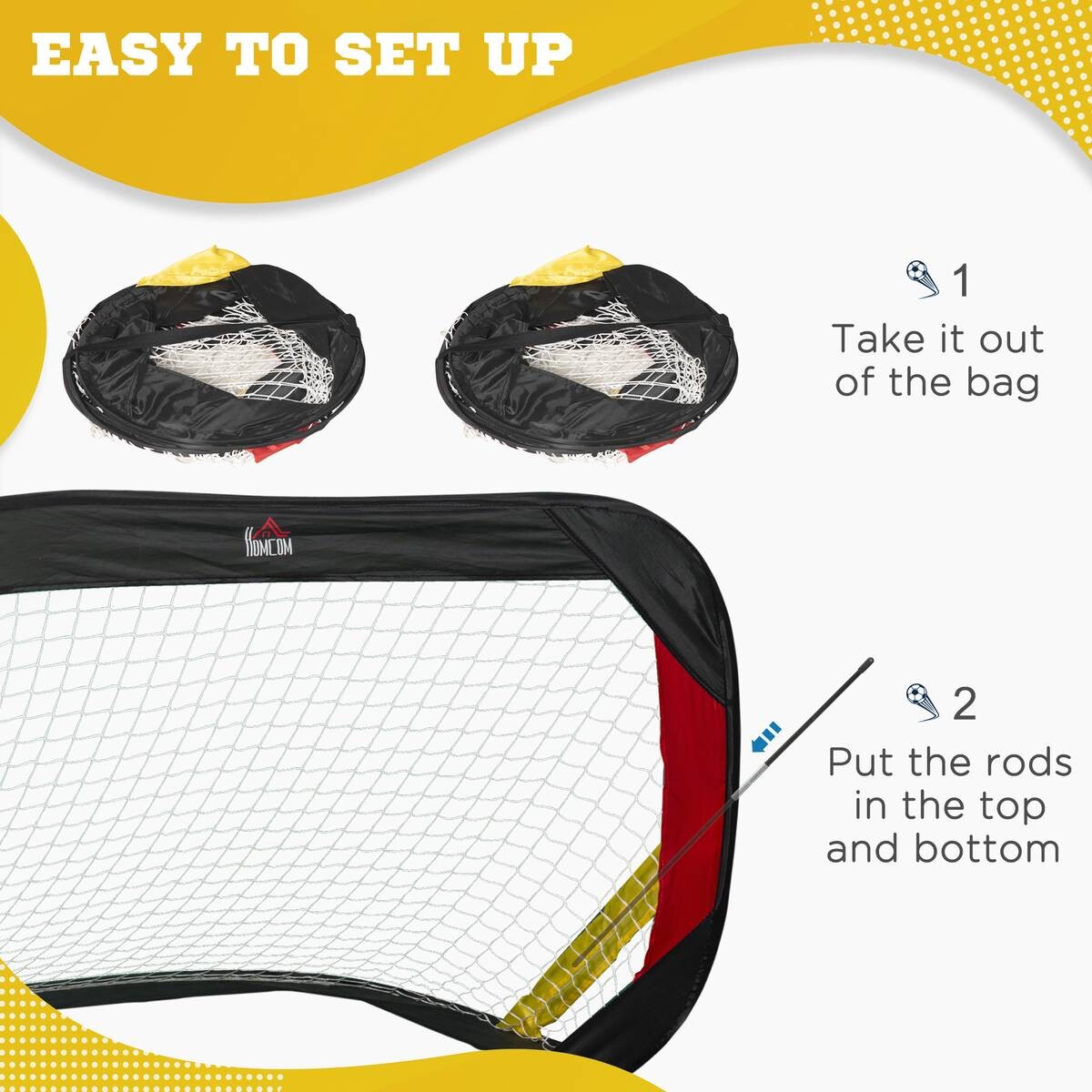 HOMCOM Fußballtor bunt B/H/L: ca. 80x80x120 cm