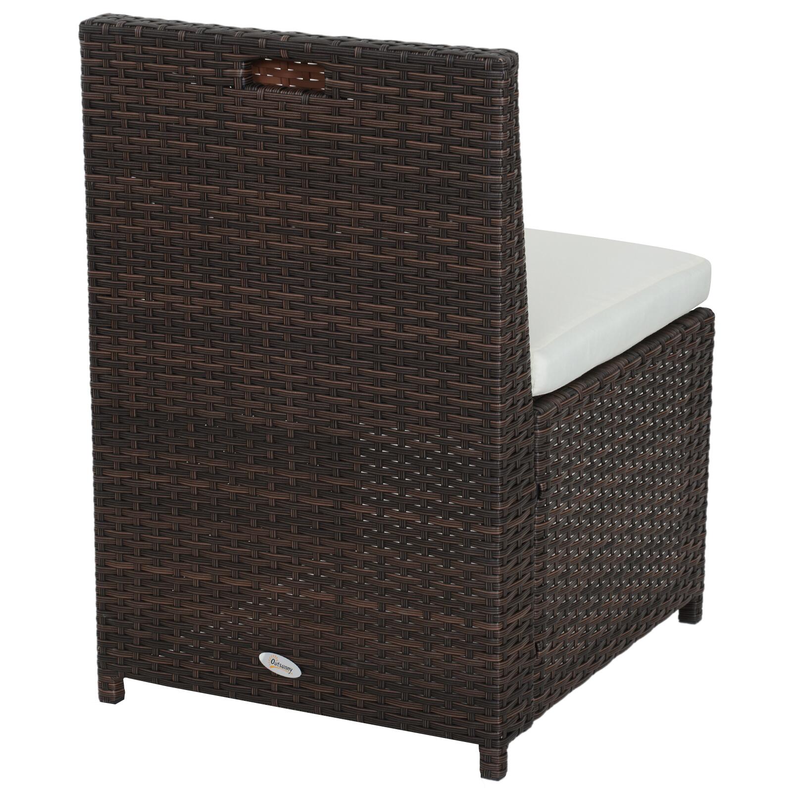Outsunny Garnitur braun Polyrattan