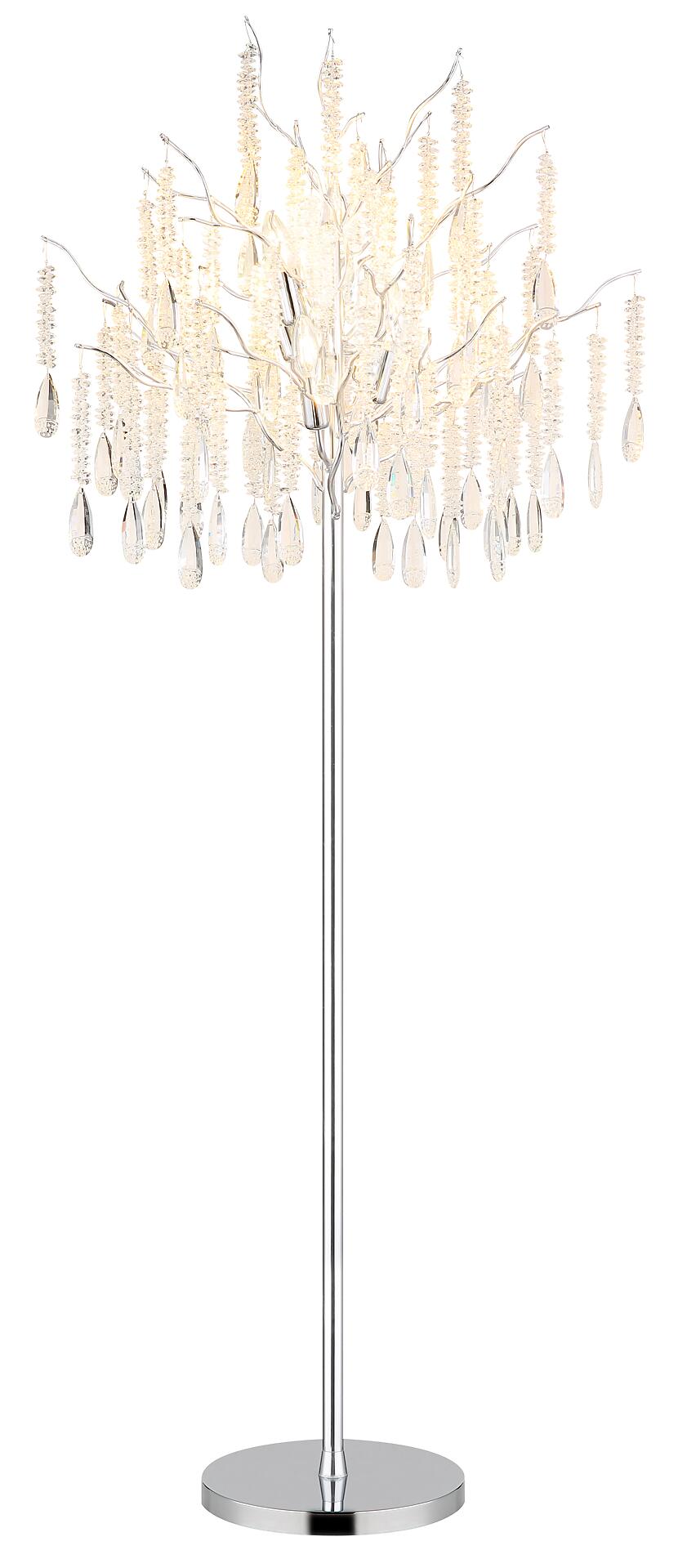 GLOBO Stehleuchte klar silber Glas Metall H/D: ca. 165x55 cm E14 5 Brennstellen