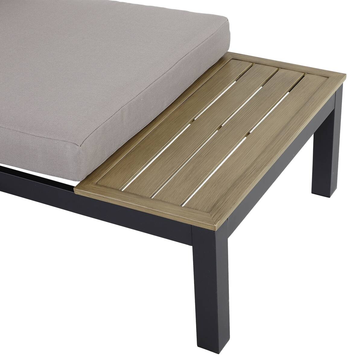 Outsunny Gartengarnitur grau Aluminium B/H/L: ca. 164x69x74 cm