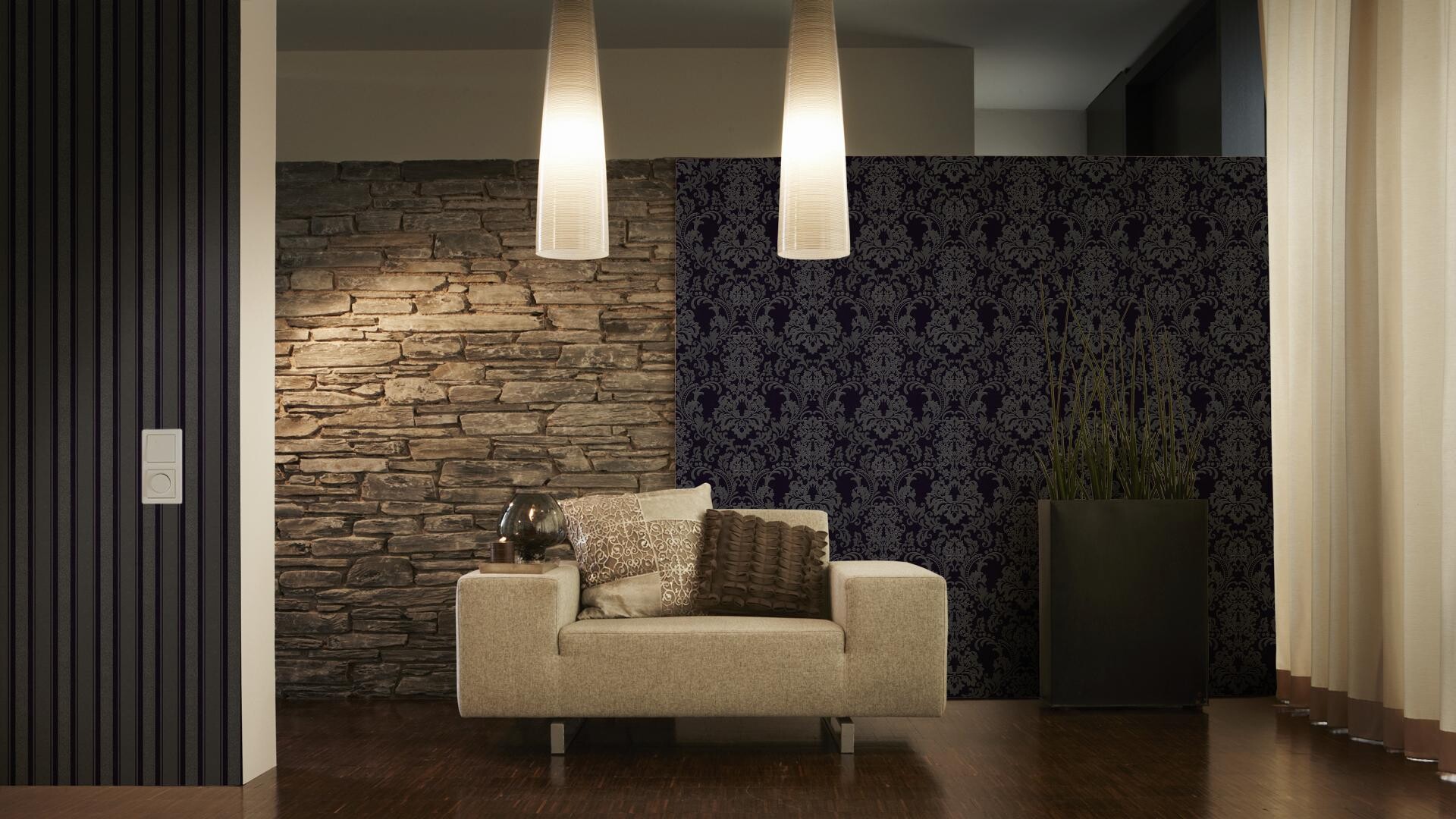 Vliestapete Ornament schwarz B/L: ca. 53x1005 cm