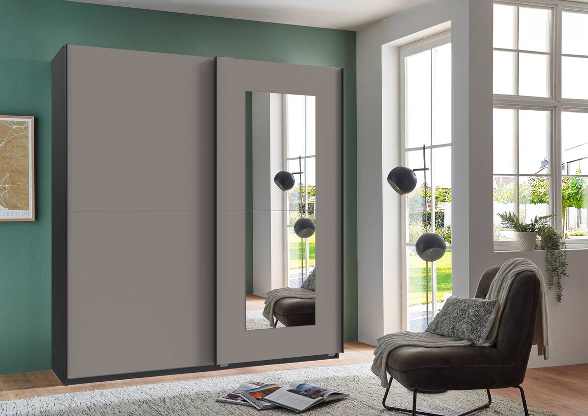 Schwebetürenschrank Dunen Sahara grau B/H/T: ca. 180x198x65 cm Schwebetürenschrank Dunen Sahara grau B/H/T: ca. 180x198x65 cm