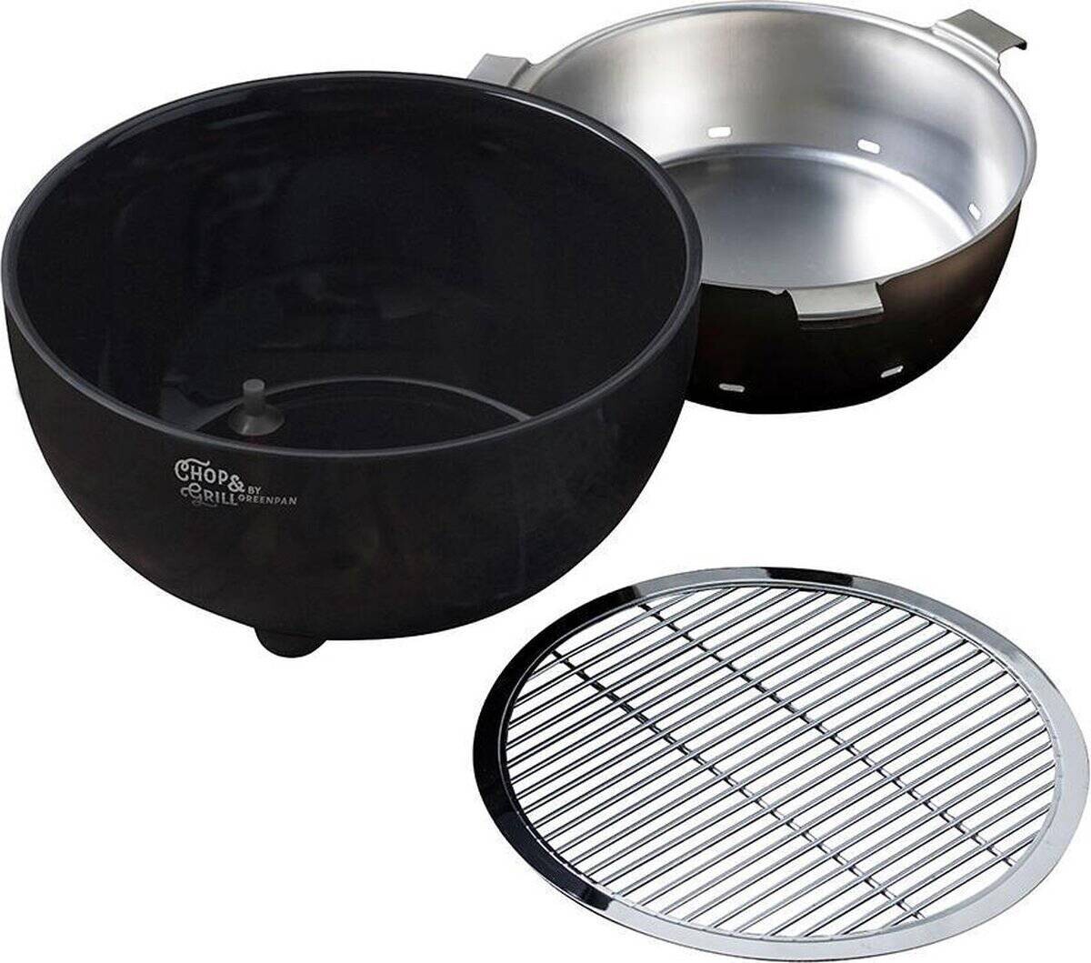 Holzkohle Tischgrill schwarz Edelstahl Keramik B/H/L: ca. 41x16x7 cm