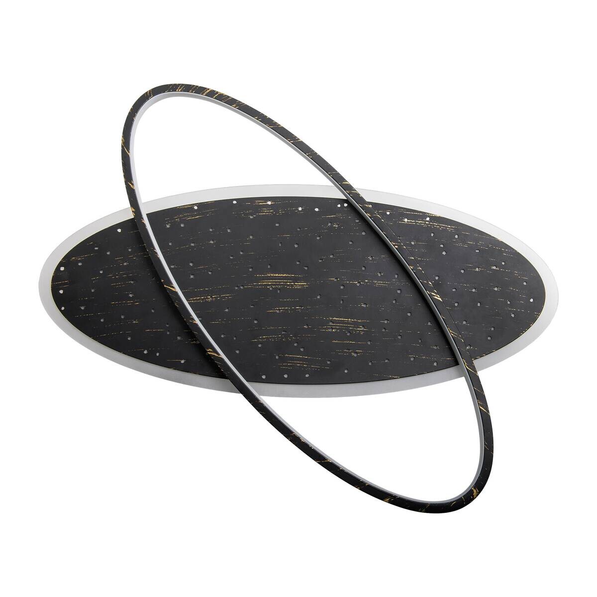 Näve Leuchten LED-Deckenleuchte schwarz Kunststoff Metall B/H/T: ca. 60x6,5x47 cm