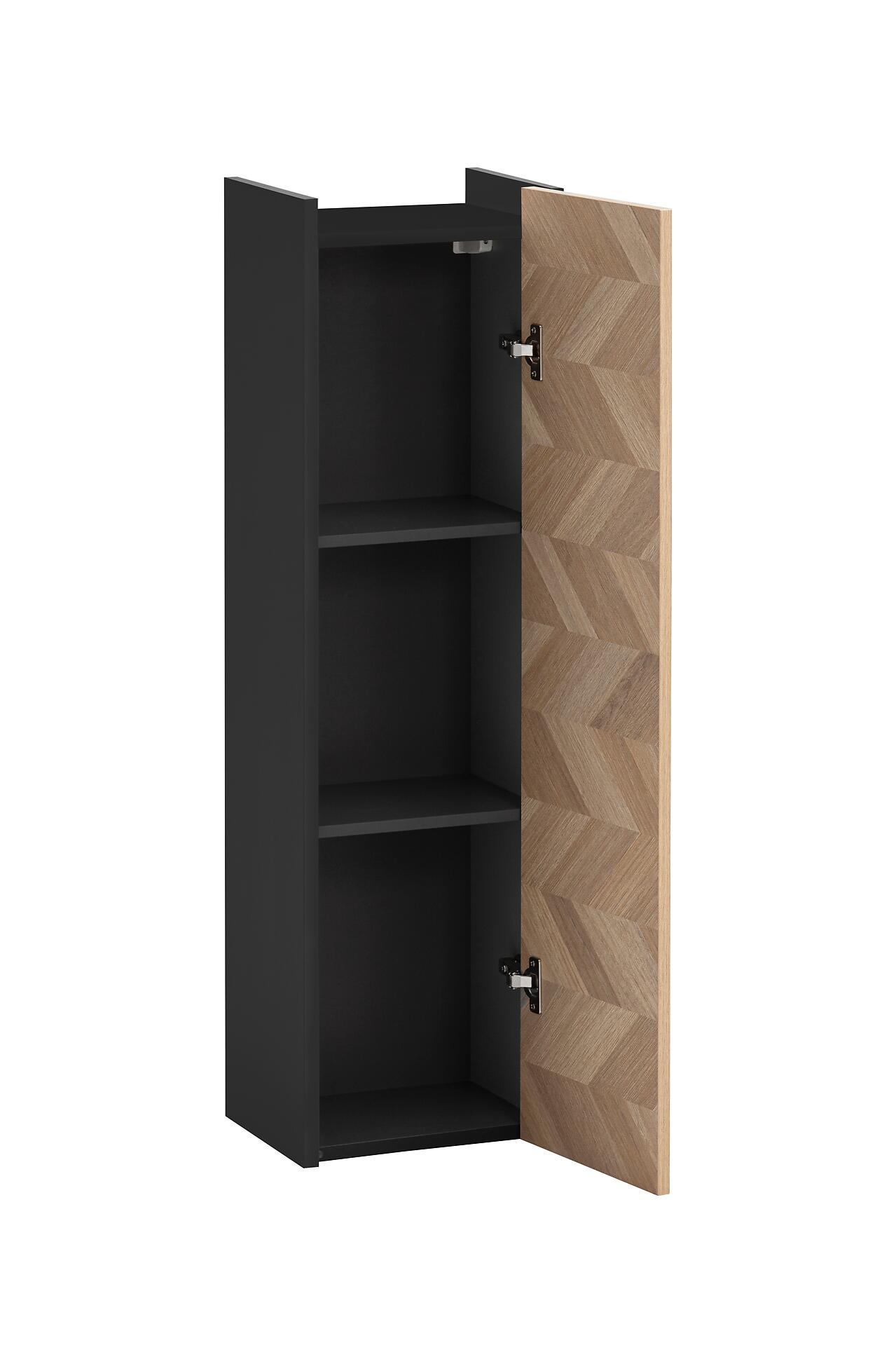 Highboard Lorna mattschwarz Eiche Nachbildung B/H/T: ca. 30,2x106,1x23,4 cm
