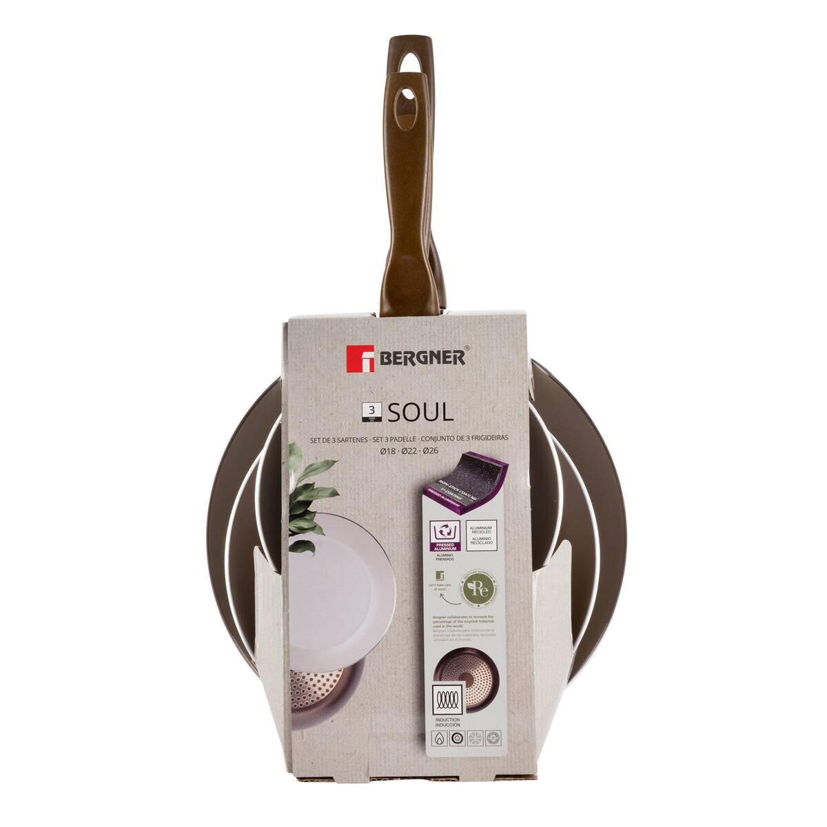 BERGNER Pfannen-Set ISLAND SOUL weiß Aluminium 3 tlg.