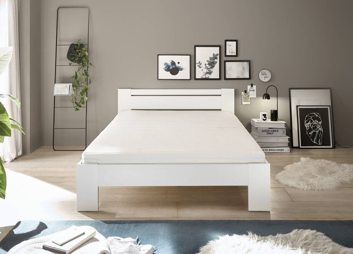 Futonbett Cannes weiß Liegefläche B/L: ca. 140x200 cm