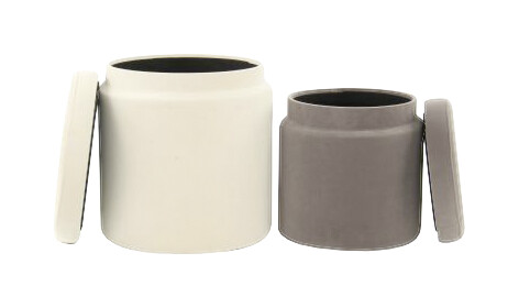 Kayoom Hocker Zora 225 2-er Set elfenbein B/H/T: ca. 40x44x33,5 cm