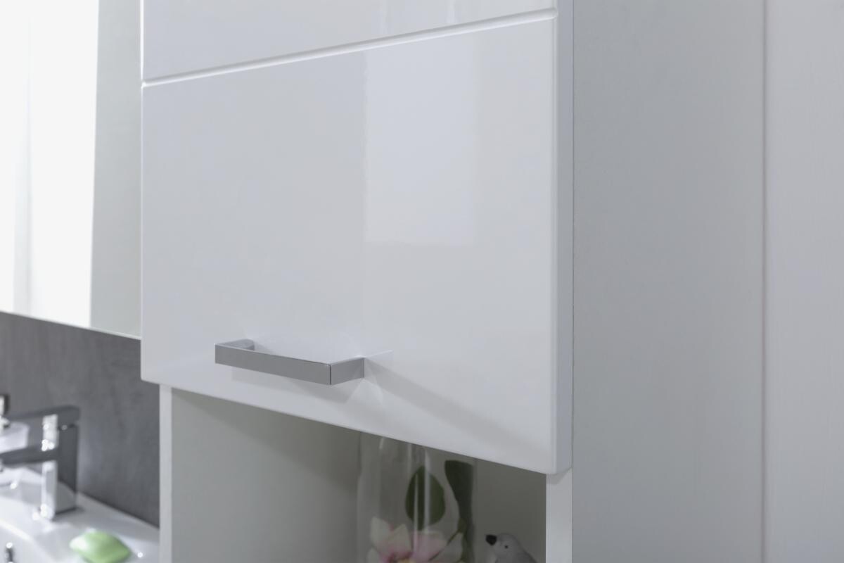 Badhochschrank Praya Dark Concret Nachbildung weiß Hochglanz B/H/T: ca. 36x190x32 cm