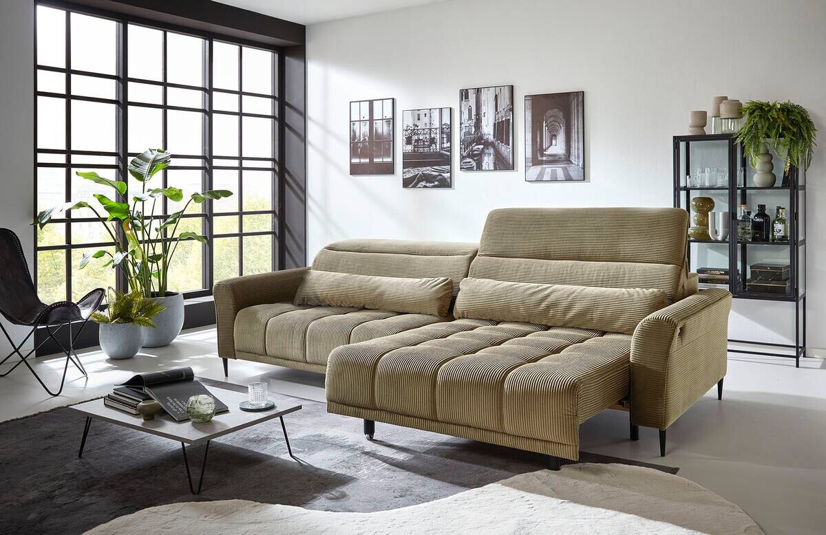 Big Sofa Logan grün Microfaser B/H/T: ca. 280x108x118 cm