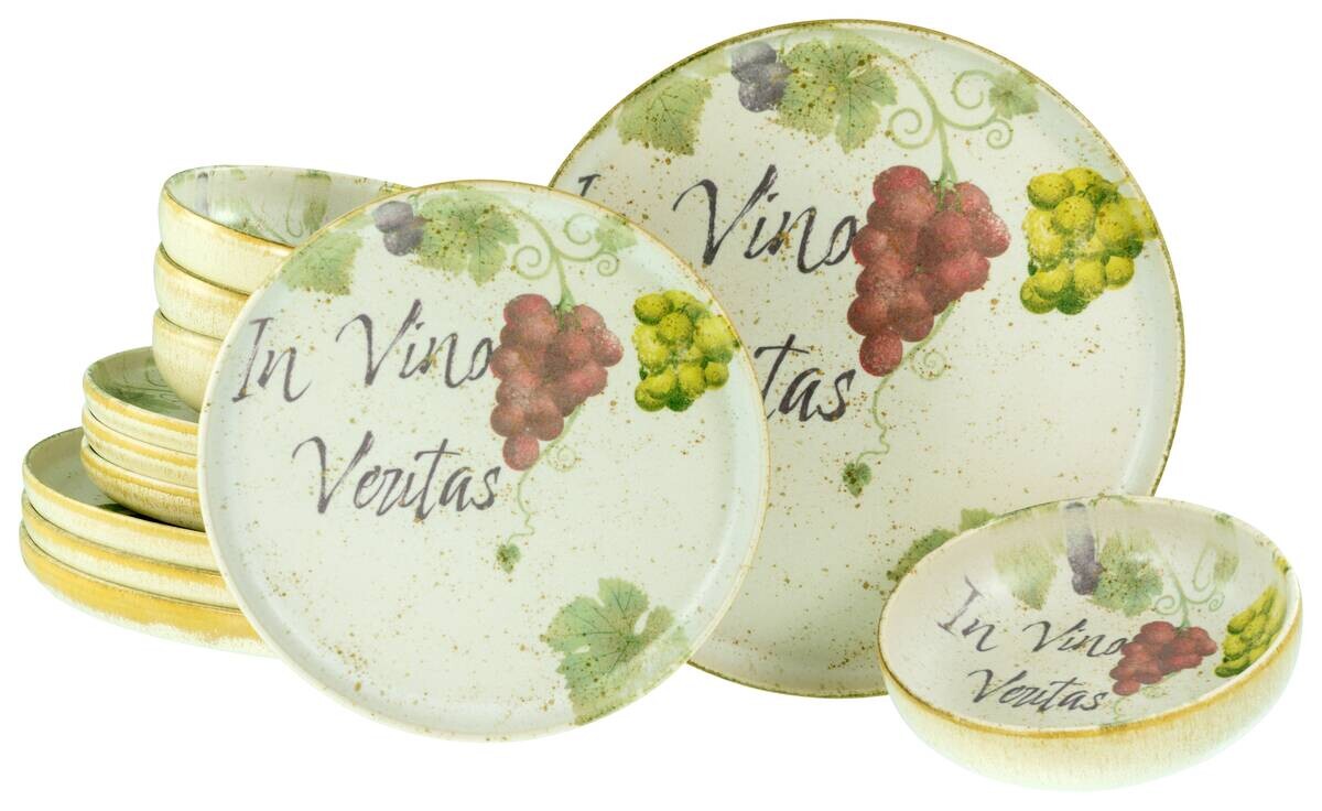 CreaTable Tafelservice Uno bunt Steinzeug 12 tlg.