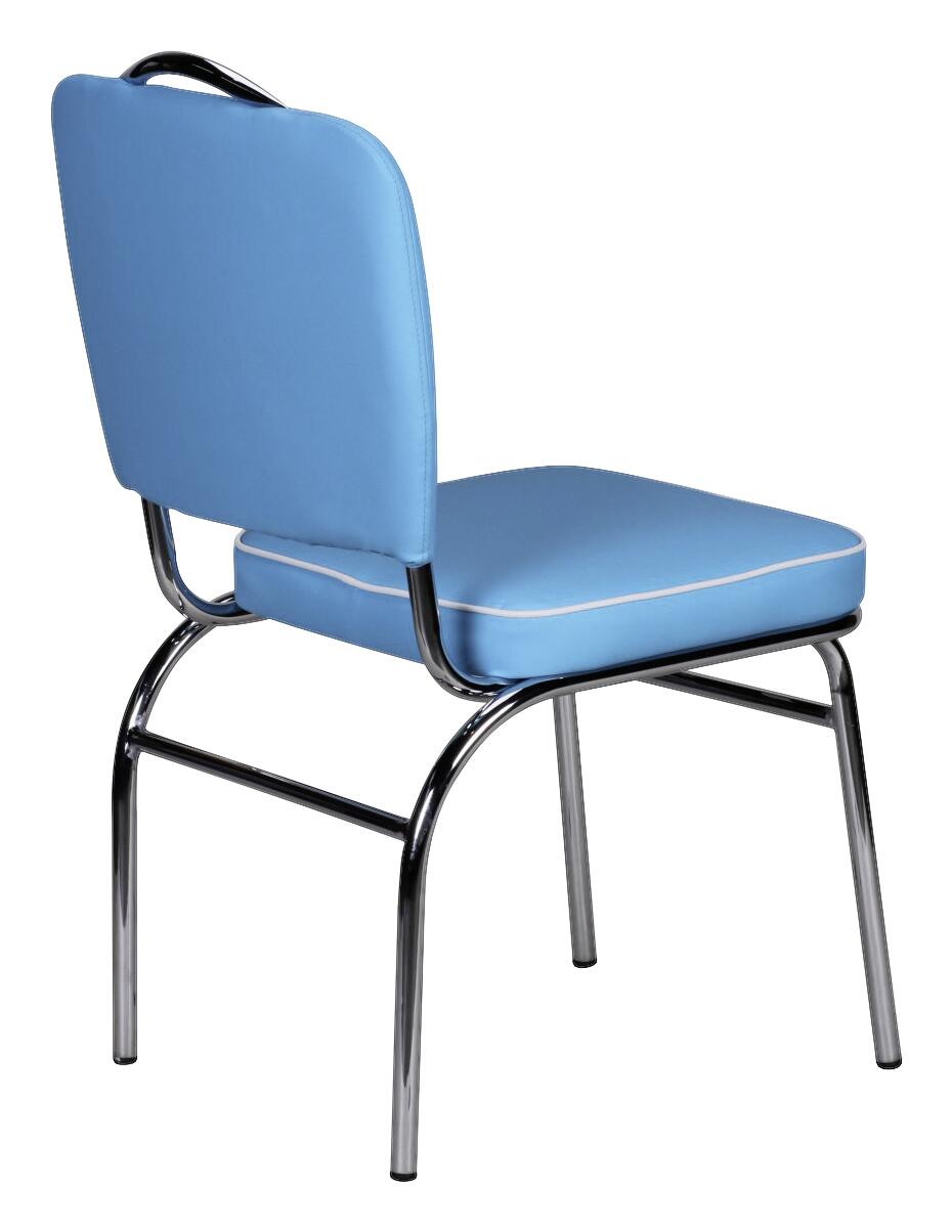 Stuhl blau weiß Kunstleder Kunstleder B/H/T: ca. 47x90x45 cm