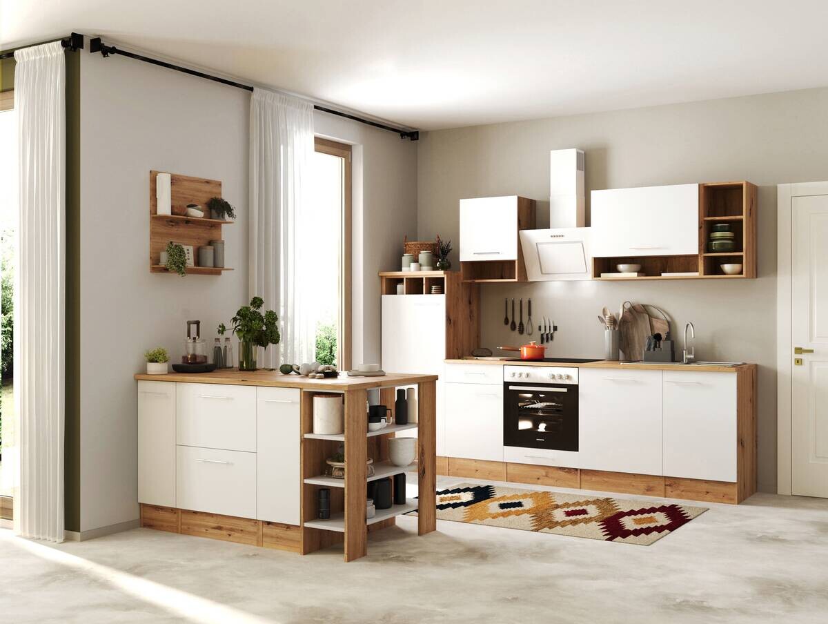 Respekta Inselküche Hilde weiß matt B/H/T: ca. 280x205x60 cm