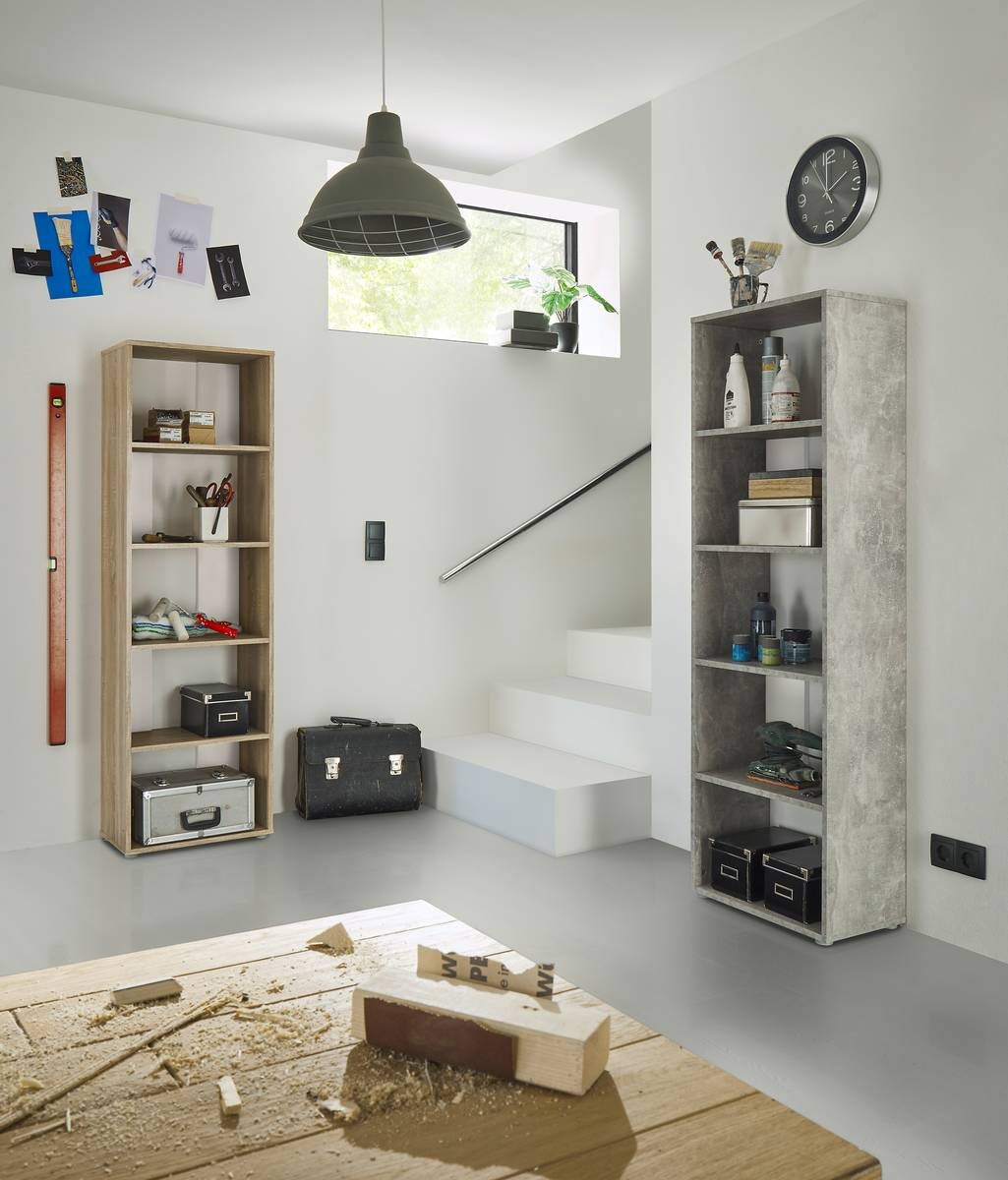 Regal Small Back Eiche Sonoma Nachbildung weiß B/H/T: ca. 50x165x30 cm