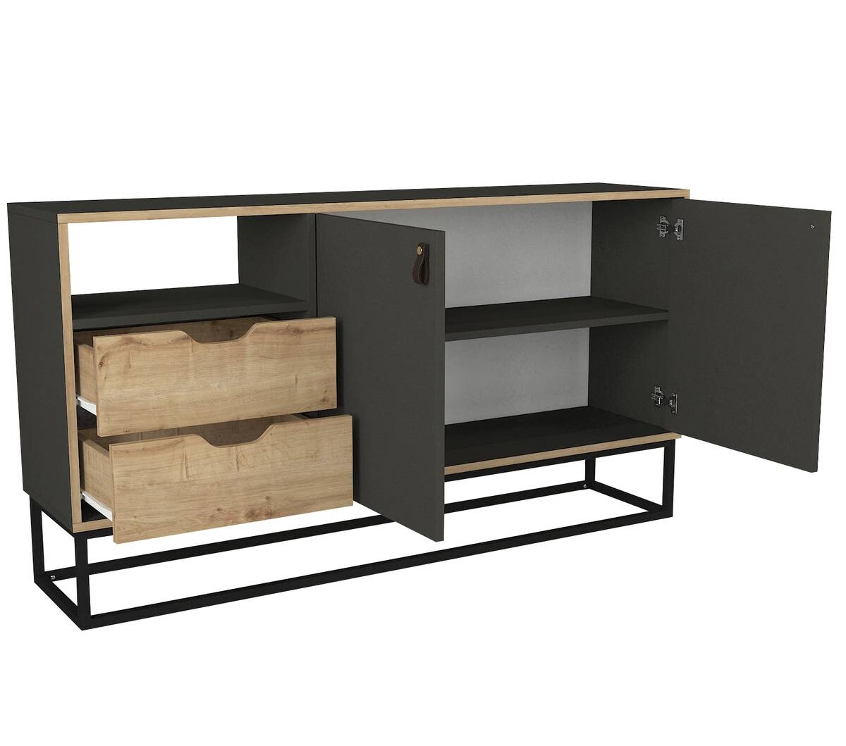 Sideboard Dolores anthrazit Safir Nachbildung B/H/T: ca. 150x80x35 cm