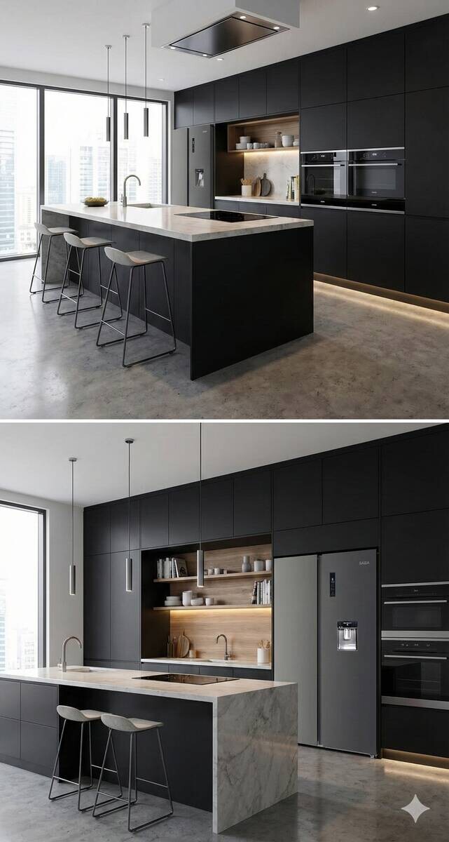 POCOline Side-by-Side SBS177-559 DDIXNFWDD dark Inox B/H/T: ca. 91,2x177x70,4 cm