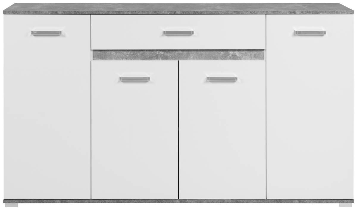 Sideboard Volos Beton Optik weiß B/H/T: ca. 160x90x38 cm