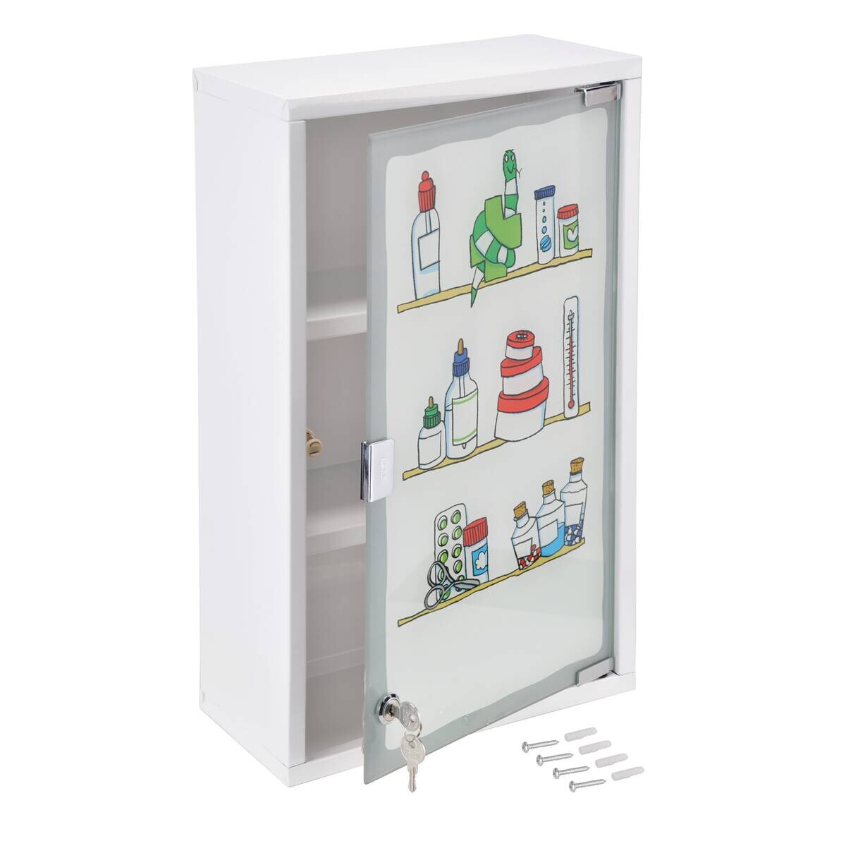 Medizinschrank weiß Stahl B/H/T: ca. 30x50x15 cm