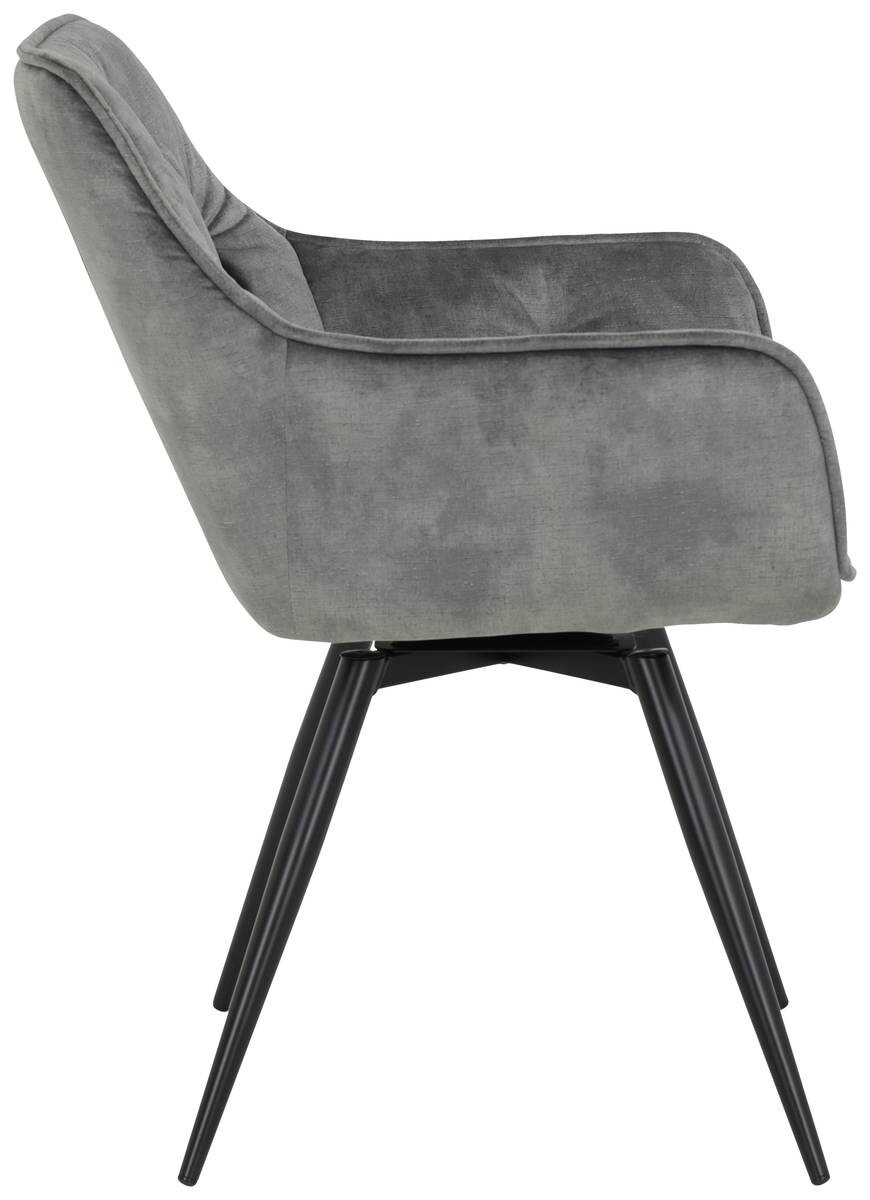 Stuhl Florentina 2er Set grau Vintage Samtoptik B/H/T: ca. 49x84x63 cm