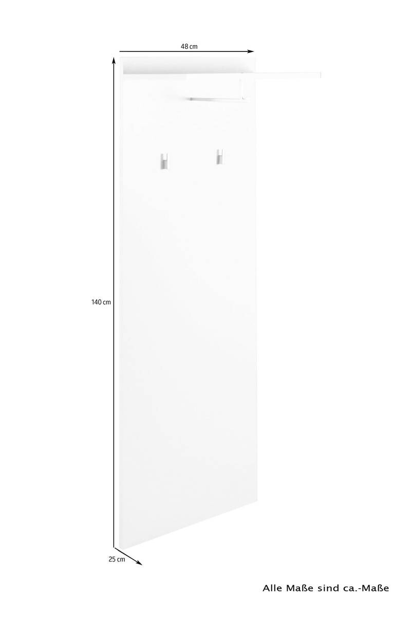 Wandpaneel JAKOB weiß Holzwerkstoff B/H/T: ca. 48x140x28 cm