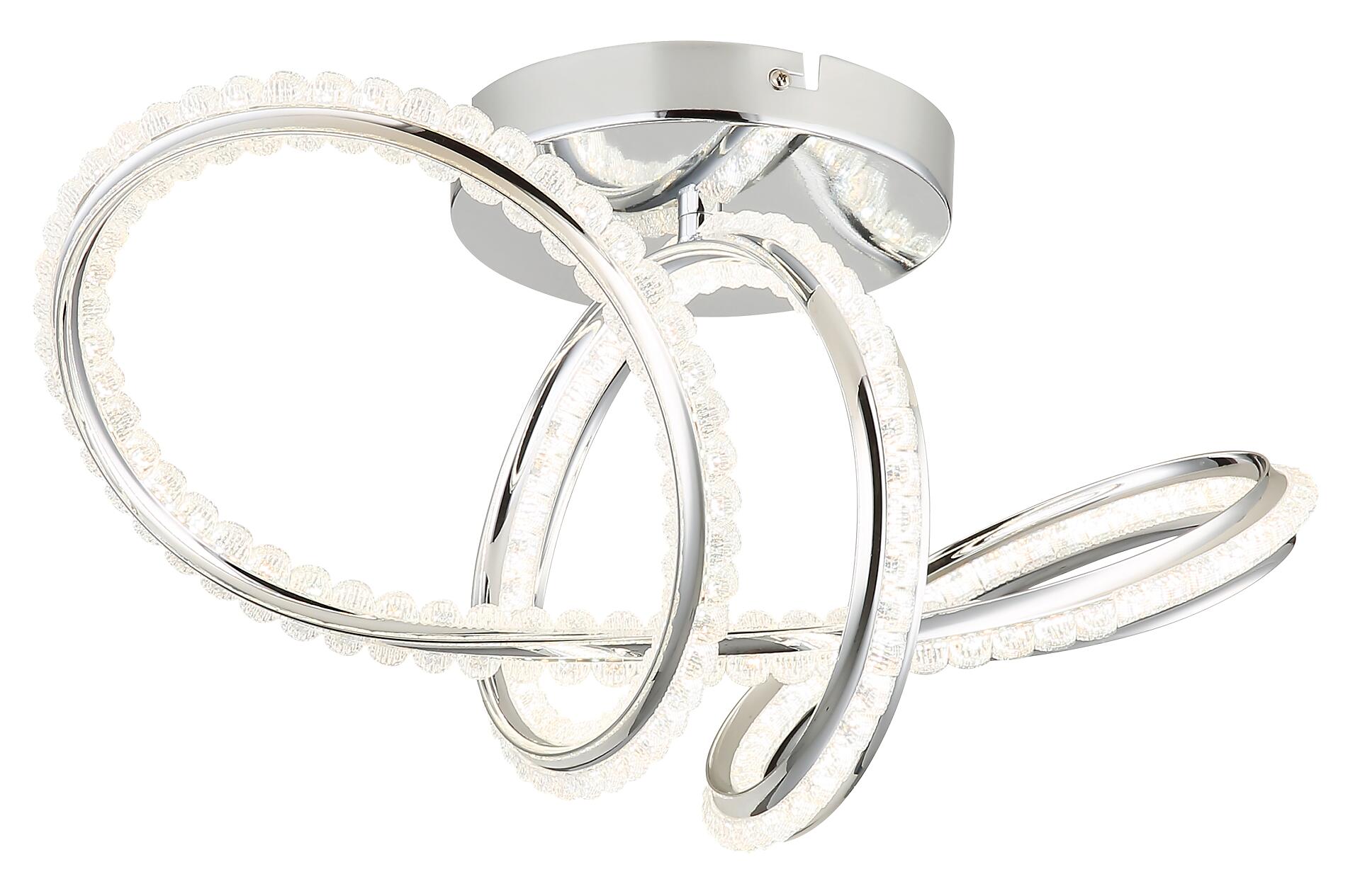 GLOBO LED-Deckenleuchte Chrom klar Metall Kunststoff B/H/L: ca. 25x25x50 cm 1 Brennstellen